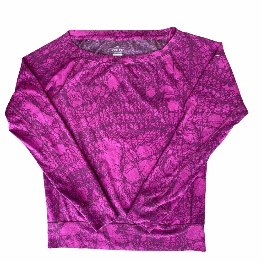 Nike Pullover Sweatshirt Women’s Small Boat Neck Lightweight Stretch Purple